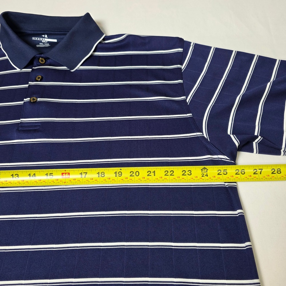 Grand Slam Polo Shirt Men XXL Navy Blue Striped Short Sleeve Golf Performance - Picture 4 of 6